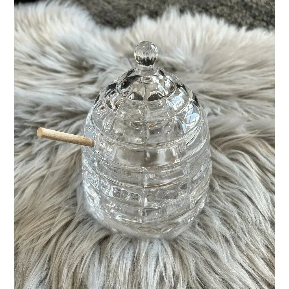 Studio Silversmith Crystal Honey Jar, Beehive Honey Dish‎